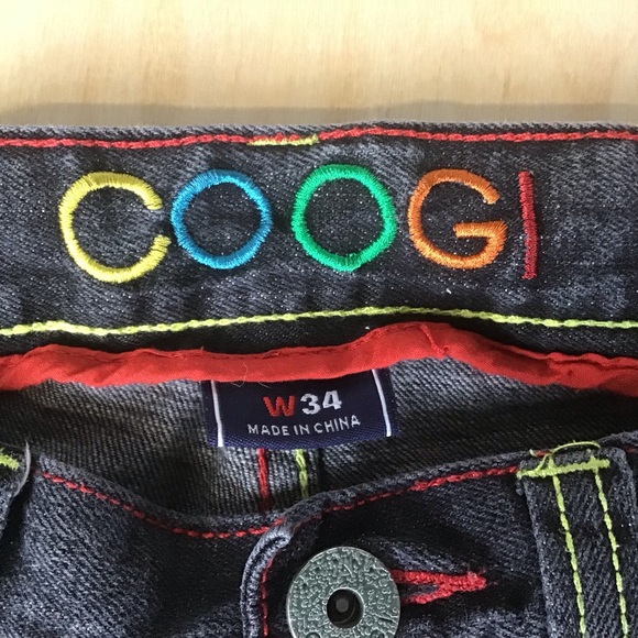 Coogi Mens Embroidered Jeans Gray Denim Baggy Loose Fitting Wide Leg Sz 34 x 34 - Picture 5 of 16